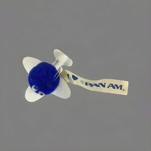 Vtg I Heart Pan Am Airlines Weepul Airplane Fuzzy Googly Eyes Pompom Sticker